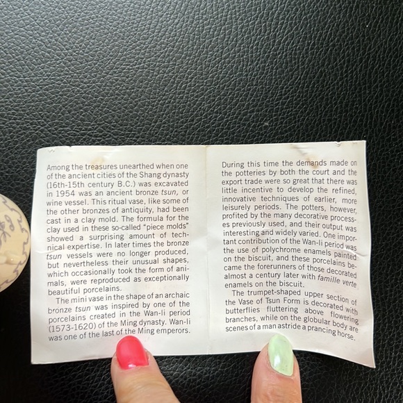 Mini Franklin Mint 1980 FP Treasures of the Imperial Dynasties Vase Cream Rider - Picture 6 of 9